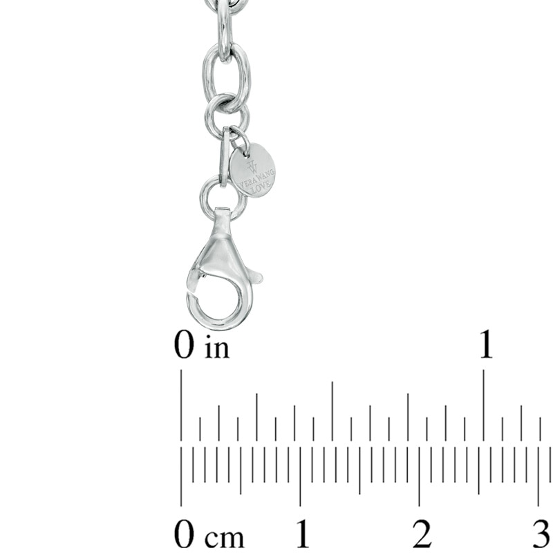 Main Image 3 of Vera Wang Love Collection 1/5 CT. T.W. Diamond Rose Charm Bracelet in Sterling Silver - 7.5"