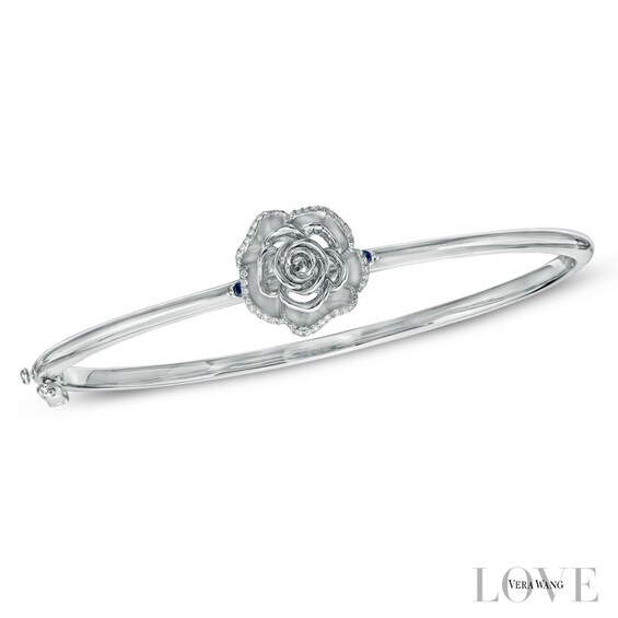 Vera Wang Love Collection 1/8 CT. T.w. Diamond Rose Bangle in Sterling Silver