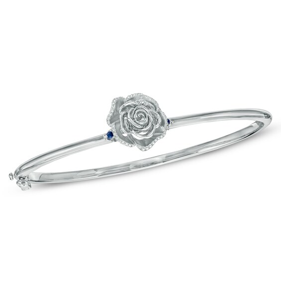 Vera Wang Love Collection 1/8 CT. T.w. Diamond Rose Bangle in Sterling Silver