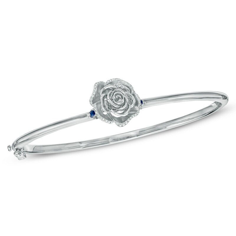 Main Image 2 of Vera Wang Love Collection 1/8 CT. T.W. Diamond Rose Bangle in Sterling Silver