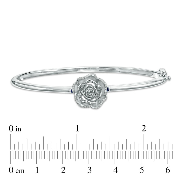 Vera Wang Love Collection 1/8 CT. T.w. Diamond Rose Bangle in Sterling Silver