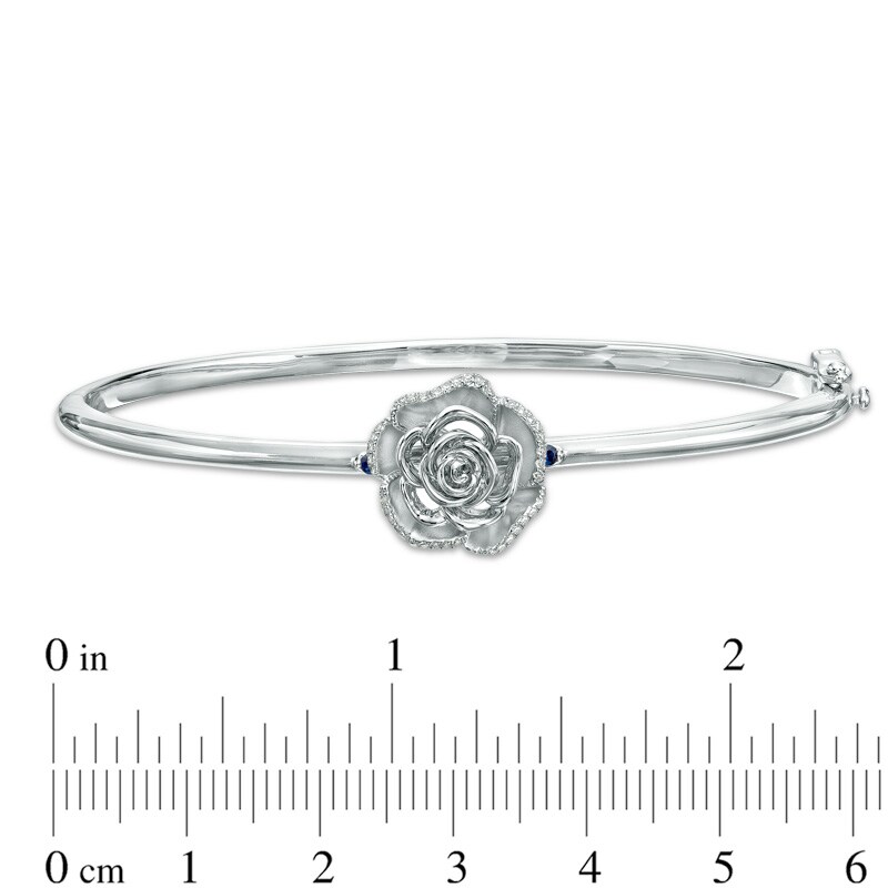 Main Image 3 of Vera Wang Love Collection 1/8 CT. T.W. Diamond Rose Bangle in Sterling Silver