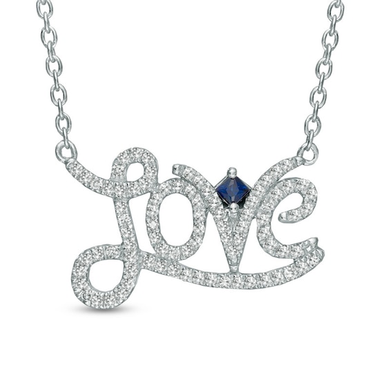 Vera Wang Love Collection 1/5 CT. T.w. Diamond "Love" Necklace in Sterling Silver