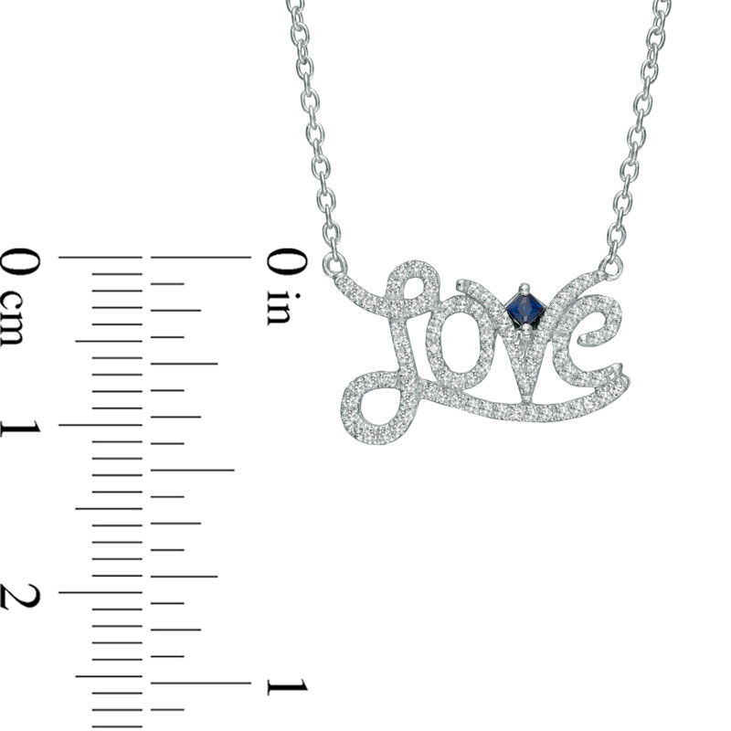 Main Image 2 of Vera Wang Love Collection 1/5 CT. T.W. Diamond "Love" Necklace in Sterling Silver