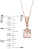 Thumbnail Image 2 of Oval Morganite and Diamond Accent Pendant in 10K Rose Gold