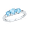 Thumbnail Image 0 of Blue Topaz Three Stone Ring in 10K White Gold