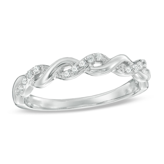 1/8 CT. T.w. Diamond Braid Band in 10K White Gold