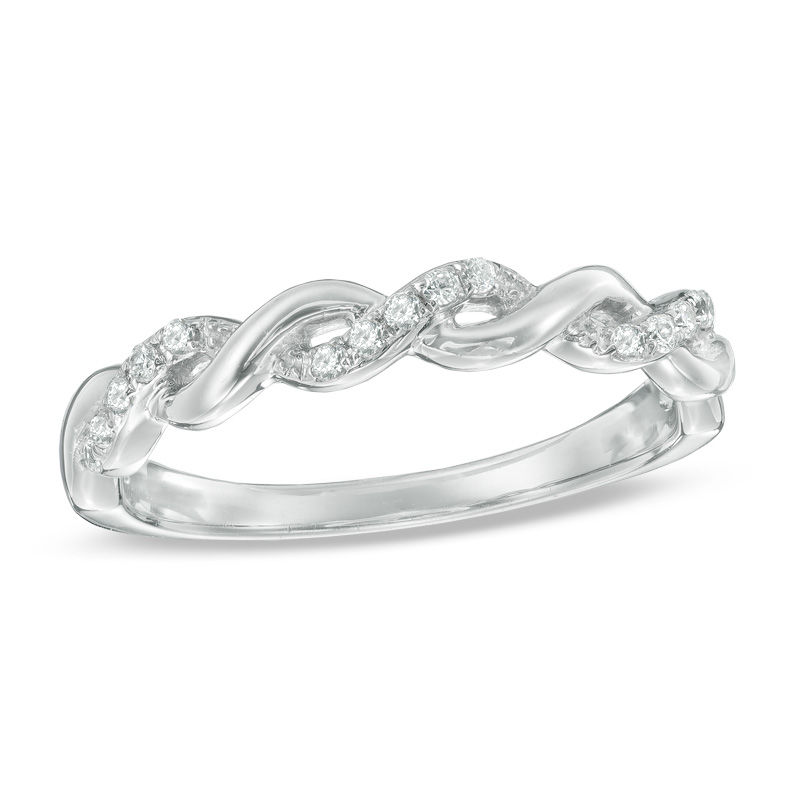Vera Love Collection 1 4 Ct T W Diamond Braided Wedding Band Orig 439 00