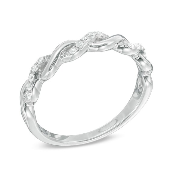 1/8 CT. T.w. Diamond Braid Band in 10K White Gold