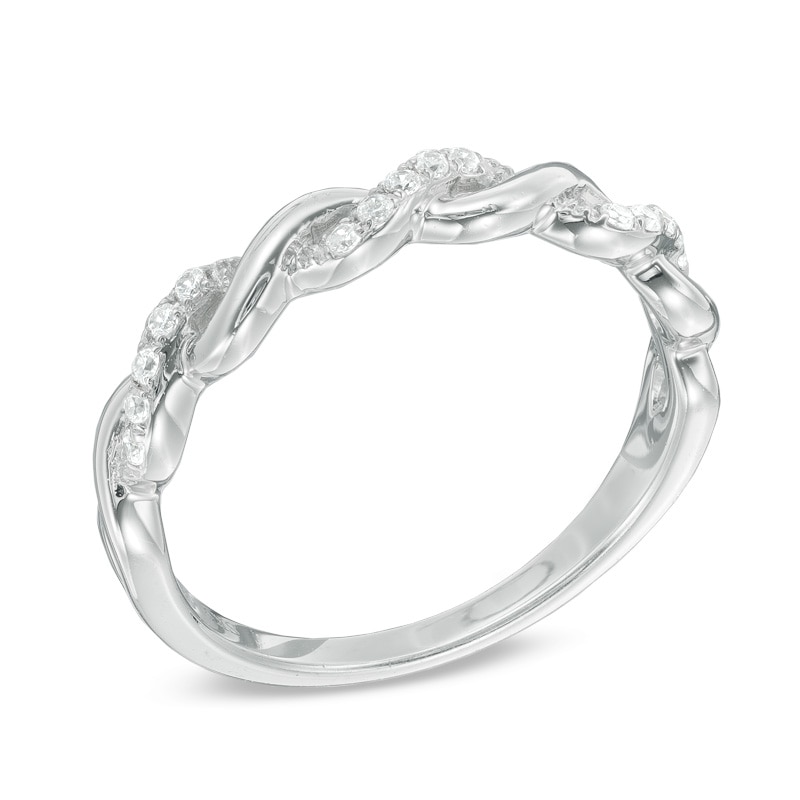 1/8 CT. T.W. Diamond Braid Band in 10K White Gold