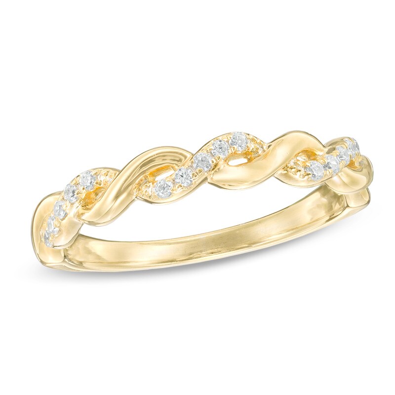 Main Image 1 of 1/8 CT. T.W. Diamond Braid Anniversary Band in 10K Gold