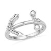 Thumbnail Image 0 of 1/10 CT. T.W. Diamond Sideways Anchor Ring in Sterling Silver