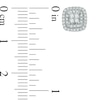 Thumbnail Image 2 of Vera Wang Love Collection 1/3 CT. T.W. Princess-Cut Quad Diamond Double Frame Earrings in 14K White Gold