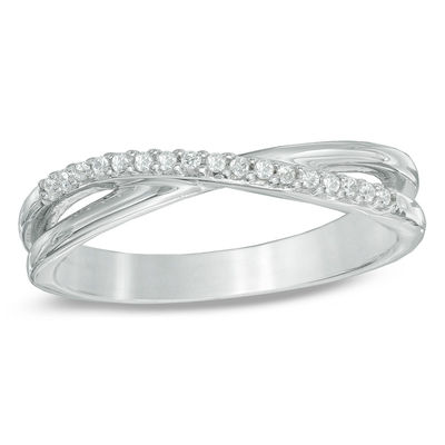 CT. T.W. Diamond Criss-Cross Midi Ring 