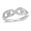 Thumbnail Image 0 of Diamond Accent Interlocking Sideways Infinity Midi Ring in Sterling Silver