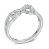 Thumbnail Image 1 of Diamond Accent Interlocking Sideways Infinity Midi Ring in Sterling Silver