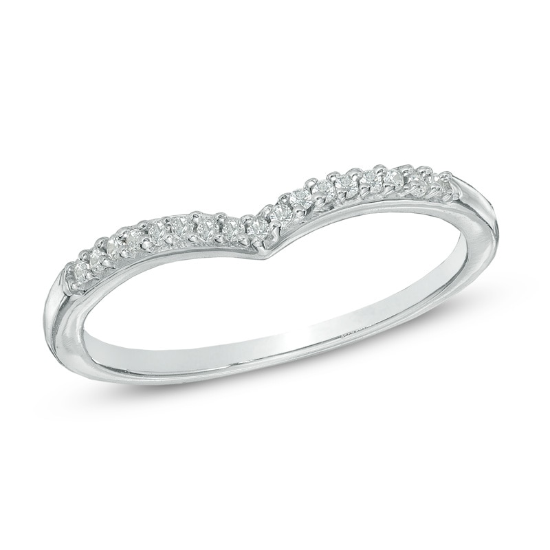 1/20 CT. T.W. Diamond Chevron Midi Ring in Sterling Silver