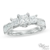 Thumbnail Image 0 of 1-1/2 CT. T.W. Princess-Cut Diamond Past Present Future® Ring in 14K White Gold