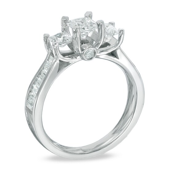 1-1/2 CT. T.w. Princess-Cut Diamond Past Present FutureÂ® Ring in 14K White Gold