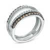Thumbnail Image 1 of 1 CT. T.W. Champagne and White Diamond Double Row Solitaire Enhancer in 14K White Gold