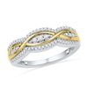 Thumbnail Image 1 of 1/4 CT. T.W. Diamond Infinity Ribbon Band in 10K Two-Tone Gold