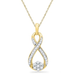 1/4 CT. T.W. Multi-Diamond Infinity Pendant in 10K Gold