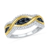 Thumbnail Image 0 of 1/2 CT. T.W. Enhanced Black and White Diamond Infinity Ribbon Band in 10K Two-Tone Gold