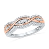 Thumbnail Image 0 of 1/4 CT. T.W. Diamond Infinity Ribbon Band in 10K Two-Tone Gold