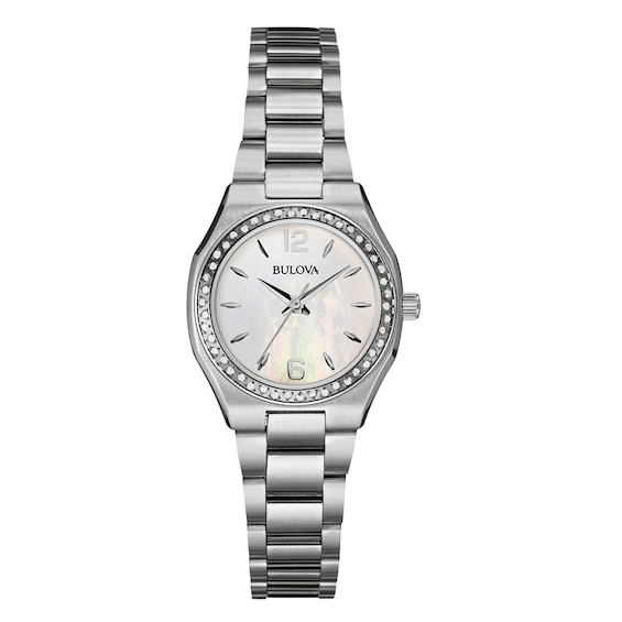Ladies' Bulova Diamond Accent Watch with Mother-of-Pearl Dial (Model: 96R199)