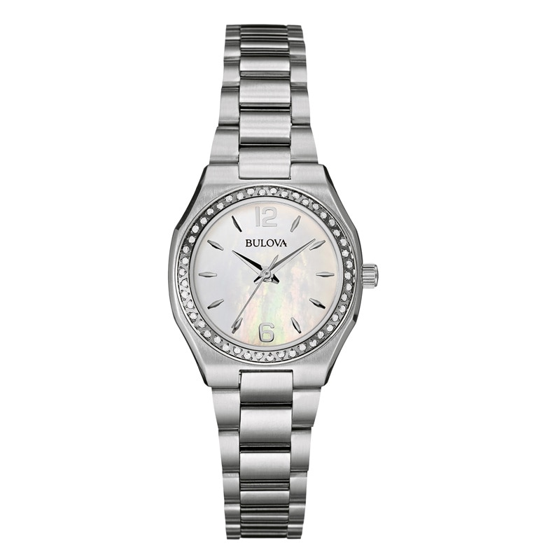Main Image 1 of Ladies' Bulova Diamond Accent Watch with Mother-of-Pearl Dial (Model: 96R199)