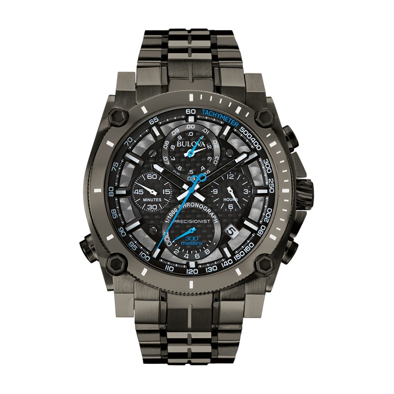 Men's Bulova Precisionist Chronograph Black IP Watch (Model: 98B229)