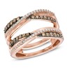 Thumbnail Image 0 of 5/8 CT. T.W. Champagne and White Diamond Double Row Overlay Solitaire Enhancer in 14K Rose Gold