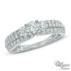 Thumbnail Image 1 of 1-1/4 CT. T.W. Diamond Past Present Future® Three Row Ring in 14K White Gold