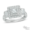 Thumbnail Image 0 of 1-1/2 CT. T.W. Princess-Cut Diamond Double Frame Past Present Future® Ring in 14K White Gold