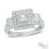 Thumbnail Image 1 of 1-1/2 CT. T.W. Princess-Cut Diamond Double Frame Past Present Future® Ring in 14K White Gold