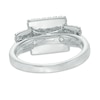 Thumbnail Image 2 of 1-1/2 CT. T.W. Princess-Cut Diamond Double Frame Past Present Future® Ring in 14K White Gold