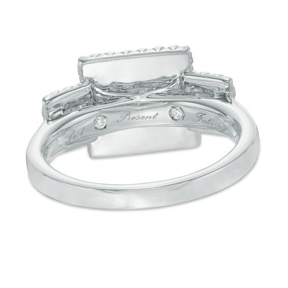 1-1/2 CT. T.w. Princess-Cut Diamond Double Frame Past Present FutureÂ® Ring in 14K White Gold