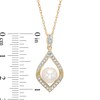 Thumbnail Image 2 of 7.0-7.5mm Freshwater Cultured Pearl and Lab-Created Pendant in Sterling Silver with 14K Gold Plate