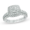 Thumbnail Image 1 of 1-1/2 CT. T.W. Certified Canadian Princess-Cut Diamond Frame Bridal Set in 14K White Gold (I/I1)