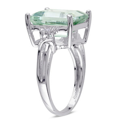 Green onyx ring set in sterling silver with white topaz Ancient ring