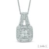 Thumbnail Image 1 of Vera Wang Love Collection 3/8 CT. T.W. Princess-Cut Quad Diamond Frame Drop Pendant in 14K White Gold