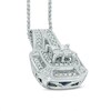 Thumbnail Image 2 of Vera Wang Love Collection 3/8 CT. T.W. Princess-Cut Quad Diamond Frame Drop Pendant in 14K White Gold