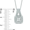 Thumbnail Image 4 of Vera Wang Love Collection 3/8 CT. T.W. Princess-Cut Quad Diamond Frame Drop Pendant in 14K White Gold