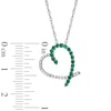 Thumbnail Image 2 of Lab-Created Emerald and White Sapphire Heart Pendant in Sterling Silver