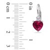 Thumbnail Image 2 of 7.0mm Heart-Shaped Lab-Created Ruby and White Sapphire Drop Earrings in Sterling Silver