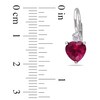 Thumbnail Image 1 of 7.0mm Heart-Shaped Lab-Created Ruby and White Sapphire Drop Earrings in Sterling Silver