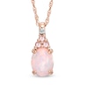 Thumbnail Image 1 of Oval Lab-Created Opal, Pink Tourmaline and White Sapphire Pendant in Sterling Silver with 14K Rose Gold