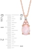 Thumbnail Image 2 of Oval Lab-Created Opal, Pink Tourmaline and White Sapphire Pendant in Sterling Silver with 14K Rose Gold