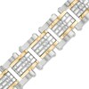 Thumbnail Image 1 of Brick Link Riveted Bracelet in Two-Tone Stainless Steel - 8.5"