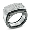 Thumbnail Image 1 of Men's 1/5 CT. T.W. Diamond Square Composite Ring in Two-Tone Stainless Steel - Size 10